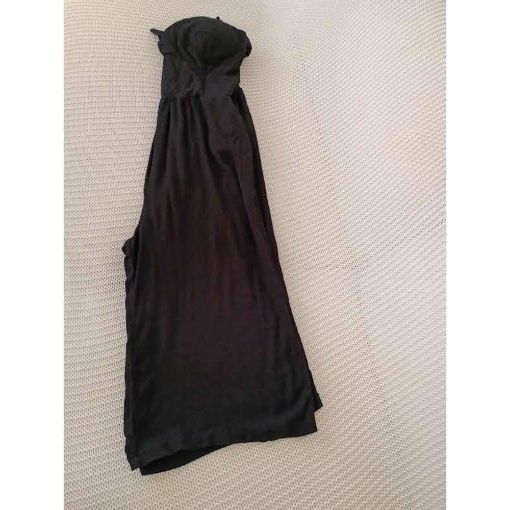 Lily Rose XL Black Wide Leg Jumpsuit Sweetheart Tie Front Smocked Coquette Curve - Picture 14 of 15